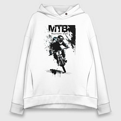 Толстовка оверсайз женская Mountain bike - extreme, цвет: белый