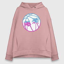 Толстовка оверсайз женская Miami beach, цвет: пыльно-розовый
