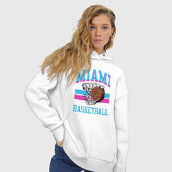 Толстовка оверсайз женская Basket Miami, цвет: белый — фото 2