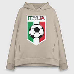 Толстовка оверсайз женская Футбол Италии, цвет: миндальный