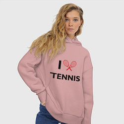 Толстовка оверсайз женская I Love Tennis, цвет: пыльно-розовый — фото 2