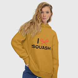 Толстовка оверсайз женская I Love Squash, цвет: горчичный — фото 2