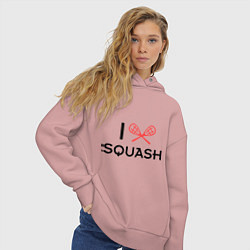 Толстовка оверсайз женская I Love Squash, цвет: пыльно-розовый — фото 2