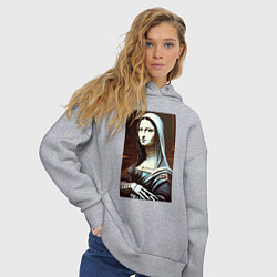 Толстовка оверсайз женская Mona Lisa from Elm street - horror, цвет: меланж — фото 2