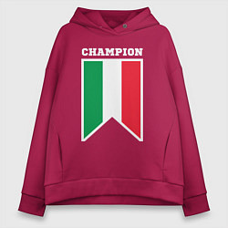 Толстовка оверсайз женская Италия чемпион, цвет: маджента
