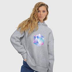 Толстовка оверсайз женская Glass hexagon, цвет: меланж — фото 2