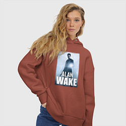 Толстовка оверсайз женская Алан с фонариком, цвет: кирпичный — фото 2