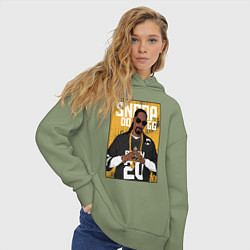 Толстовка оверсайз женская Snoop dogg с цепями, цвет: авокадо — фото 2