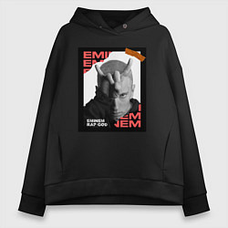 Толстовка оверсайз женская Rap god, цвет: черный