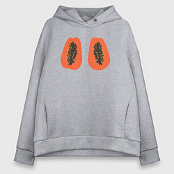Толстовка оверсайз женская Папайи, цвет: меланж
