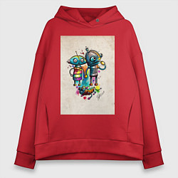 Толстовка оверсайз женская Machinarium, цвет: красный