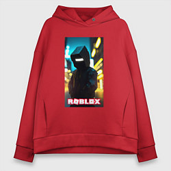 Толстовка оверсайз женская Roblox cyberpunk, цвет: красный
