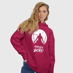 Толстовка оверсайз женская Ророноа Зоро, цвет: маджента — фото 2