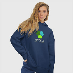 Толстовка оверсайз женская Tricell Inc, цвет: тёмно-синий — фото 2