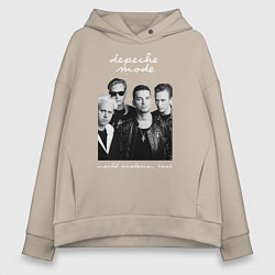 Толстовка оверсайз женская Depeche Mode World Violation Tour Band, цвет: миндальный