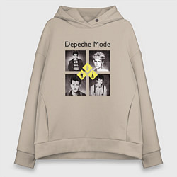 Толстовка оверсайз женская Depeche Mode - DM retro, цвет: миндальный