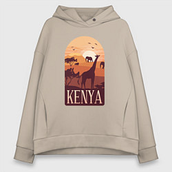 Толстовка оверсайз женская Kenya, цвет: миндальный
