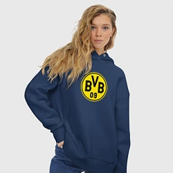 Толстовка оверсайз женская Borussia fc sport, цвет: тёмно-синий — фото 2