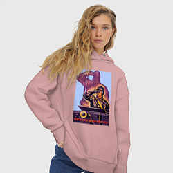 Толстовка оверсайз женская Воин на страже, цвет: пыльно-розовый — фото 2