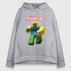 Толстовка оверсайз женская Roblox бегущий персонаж, цвет: меланж