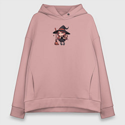 Толстовка оверсайз женская Маленькая ведьма, цвет: пыльно-розовый