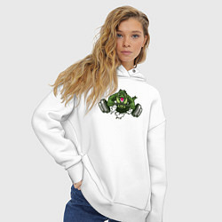 Толстовка оверсайз женская Crocodile gym, цвет: белый — фото 2
