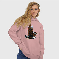 Толстовка оверсайз женская Летящий орёл, цвет: пыльно-розовый — фото 2