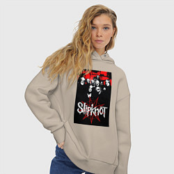 Толстовка оверсайз женская Slipknot - all, цвет: миндальный — фото 2