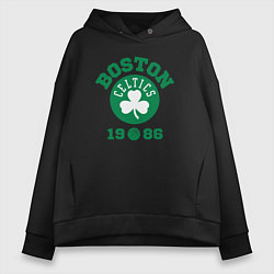 Толстовка оверсайз женская Boston Celtics 1986, цвет: черный