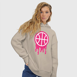 Толстовка оверсайз женская Pink basketball, цвет: миндальный — фото 2