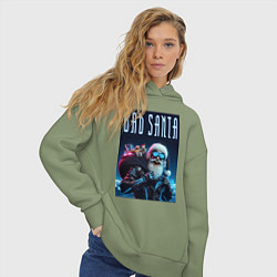 Толстовка оверсайз женская Bad santa - ai art, цвет: авокадо — фото 2