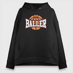 Толстовка оверсайз женская Baller style, цвет: черный