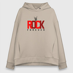 Толстовка оверсайз женская Rock forever four, цвет: миндальный