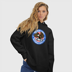 Толстовка оверсайз женская USA skate eagle, цвет: черный — фото 2