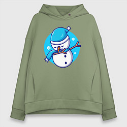 Женское худи оверсайз Dab snowman