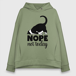 Толстовка оверсайз женская Nope - not today, цвет: авокадо