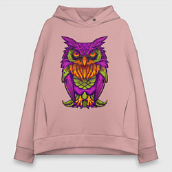Толстовка оверсайз женская Purple owl, цвет: пыльно-розовый