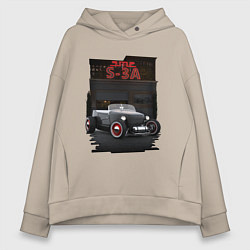 Толстовка оверсайз женская СМЗ-С3А Hot Rod, цвет: миндальный