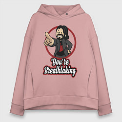 Толстовка оверсайз женская Vault Keanu Reeves, цвет: пыльно-розовый