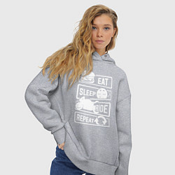 Толстовка оверсайз женская Еда сон гонка, цвет: меланж — фото 2
