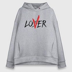 Толстовка оверсайз женская Loser lover, цвет: меланж