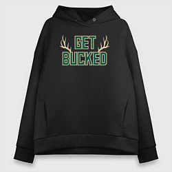 Толстовка оверсайз женская Get bucked, цвет: черный