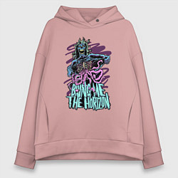Толстовка оверсайз женская Bring Me the Horizon - Zombie, цвет: пыльно-розовый