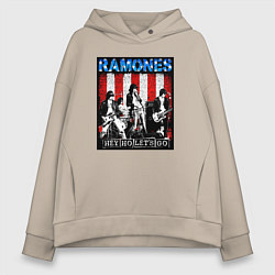 Женское худи оверсайз Ramones hey ho lets go