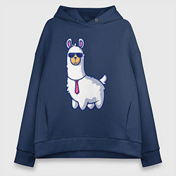 Толстовка оверсайз женская Модная альпака, цвет: тёмно-синий