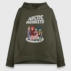Толстовка оверсайз женская Arctic Monkeys clowns, цвет: хаки
