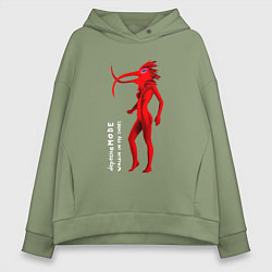 Толстовка оверсайз женская Depeche Mode - WIMS птица, цвет: авокадо