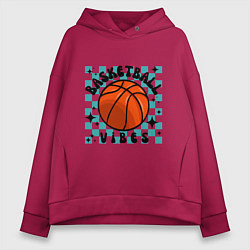 Толстовка оверсайз женская Basketball vibes, цвет: маджента