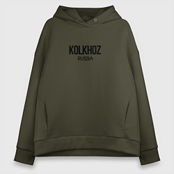 Толстовка оверсайз женская Kolkhoz, цвет: хаки