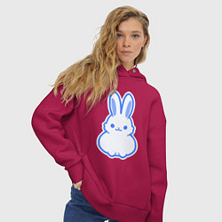 Толстовка оверсайз женская White bunny, цвет: маджента — фото 2